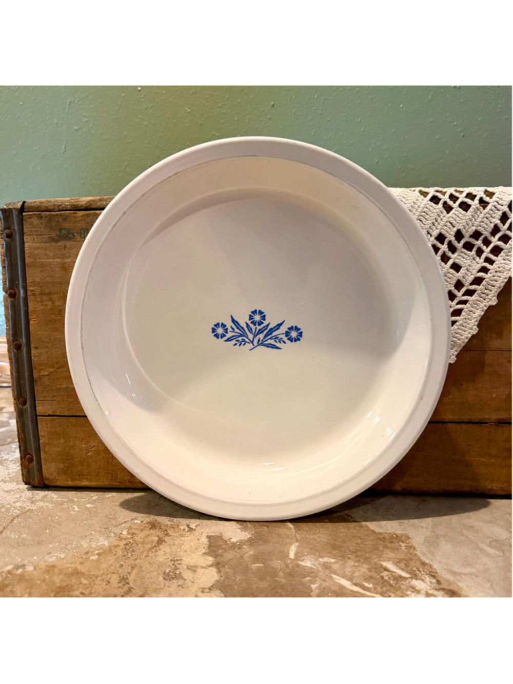 Vintage CorningWare Blue Cornflower Pie Plate P-309 | 9 Inch Ceramic Baking Dish